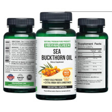 Siberian Sea Buckthorn Oil Capsules 200 Softgels | from Wild-harvested Siberian Sea Buckthorn Berries | Oil Cold Pressed
