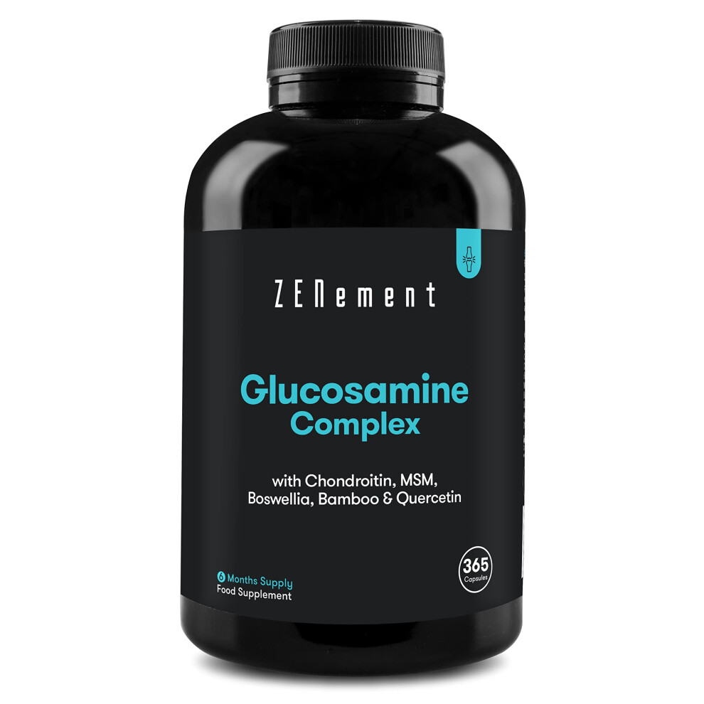 Zenement Glucosamine And Chondroitin Complex, 365 High Strength Capsules (1 Year Supply) | With Msm, Boswellia, Bamboo &
