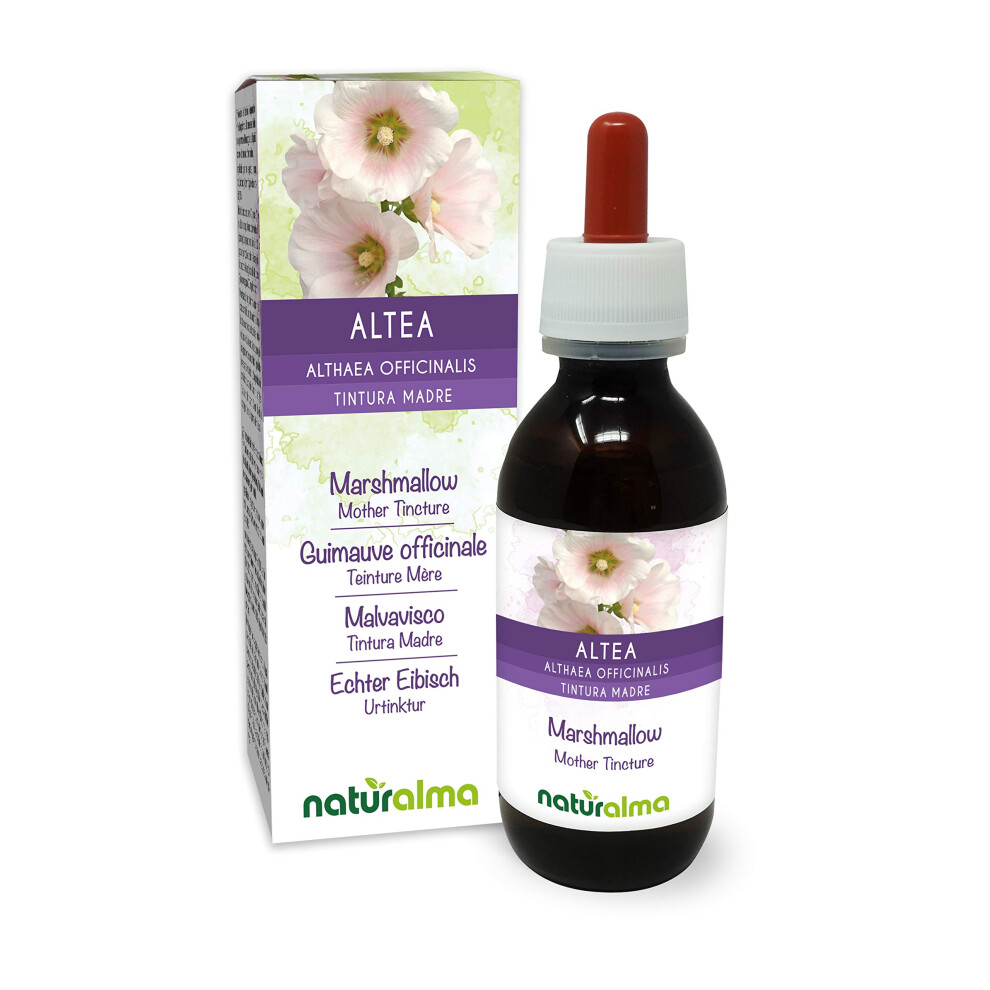 Marshmallow (Althaea officinalis) Roots Alcohol-Free Mother Tincture Naturalma | Liquid Extract Drops 120 ml | Food