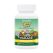 NaturesPlus, Parade Animale, Enzymes Digestives, Fruit Tropical, 90 Comprimés en Forme d'Animaux