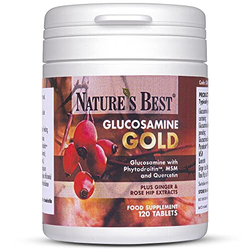 Glucosamine Gold | High Strength 1400mg 100% Plant-Based | 120 Tablets | All-in-one Formula with Phytodroitin,