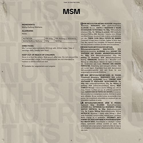MSM Powder (Methyl-Sulfonyl Methane), 1 kg, Packaging May Vary 2