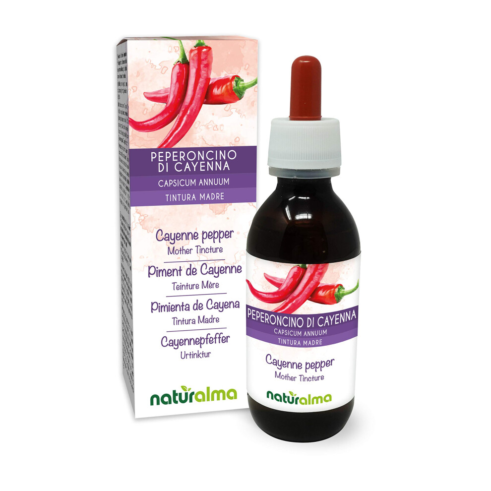 Naturalma Cayenne Pepper (Capsicum Annuum) Fruits Alcohol-Free Mother Tincture | Liquid Extract Drops 120 Ml | Food