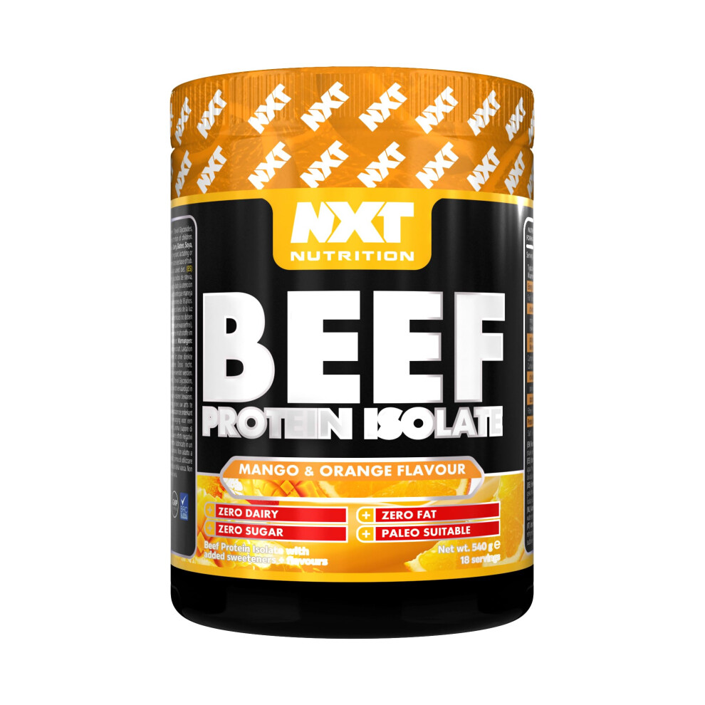 Nxt Nutrition Orange Nxt Beef Protein Isolate 540G - High Protein Powder In Natural Amino Acids - Paleo, Keto Friendly - Dairy And Gluten
