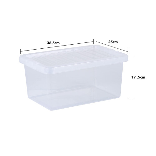 Wham Crystal 11L Small Under Bed Plastic Storage Boxes With Lids - Pack of 5. Clear, Strong, Stackable, Nestable (5x 11 Litre 2