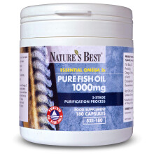 Pure Fish Oil 1000mg | 180 Capsules | 6 Month's Supply | One-A-Day | Essential Omega 3 Fish Oil 1000mg | High Level of