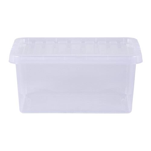 Wham Crystal 11L Small Under Bed Plastic Storage Boxes With Lids - Pack of 5. Clear, Strong, Stackable, Nestable (5x 11 Litre 1
