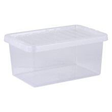 Crystal 11L Small Under Bed Plastic Storage Boxes With Lids - Pack of 5. Clear, Strong, Stackable, Nestable (5x 11 Litre