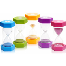 5 PCS Hourglass Kids Hourglass Timer Hourglass Set Colorful Sand Clock Kitchen Timer Time Management Includes 1 Minute,