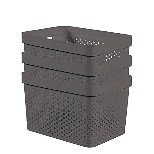 Curver Infinity Dots - Grey, 3 x 17 Litre