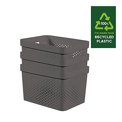 Curver Infinity Dots - Grey, 3 x 17 Litre 1