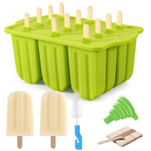 Ice Lolly Mould 12 Pieces Food Grade Silicone Popsicle Mold Easy to Remove Ice Pop Moulds - Reusable Ice Cream Mould BPA