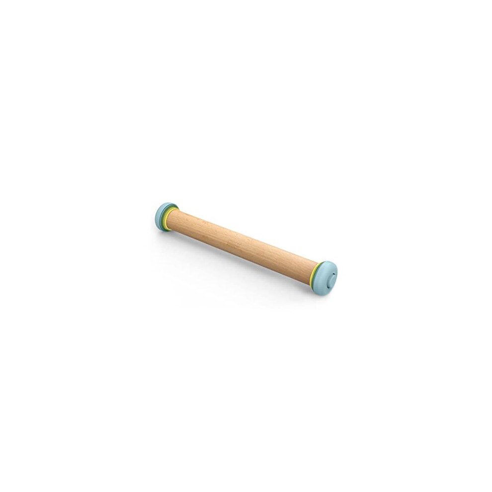 Duo Rolling Pin with adjustable pastry thickness, Baking and dough rollers, Beech Wood, Multicolour