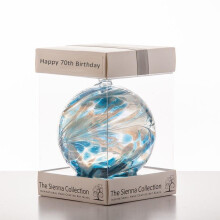 Happy 70th Birthday Gift - 10cm Friendship Ball Turquoise