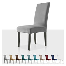 Stretch Velvet Chair Covers for Dining Chairs Set of 6 Removable Velour Dining Chair Covers Plush Chair Slip Covers for