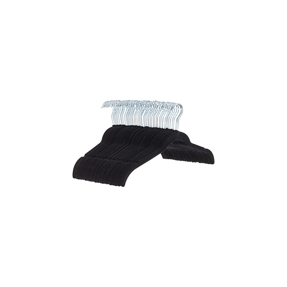 Velvet Shirt/Dress Hangers, Black, 50-Pack