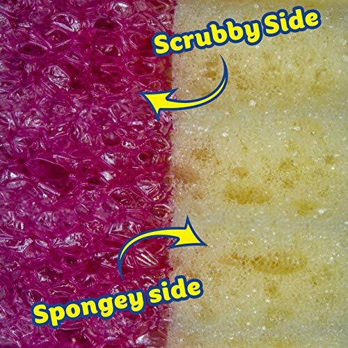 + Scrub Mommy 3 Pack - Dual Sided Texture Changing Sponge/Scrubber Kitchen Sponge - Super Absorbent Sponge Side 1