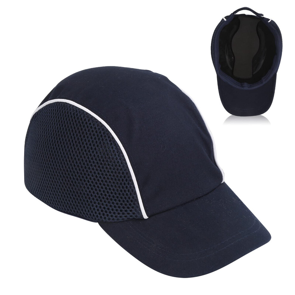 Hard Hat Baseball Bump Cap Impact-Resistant Lightweight Breathable Hard Hat Head Protection With Reflective Strip, Black 5414371068234