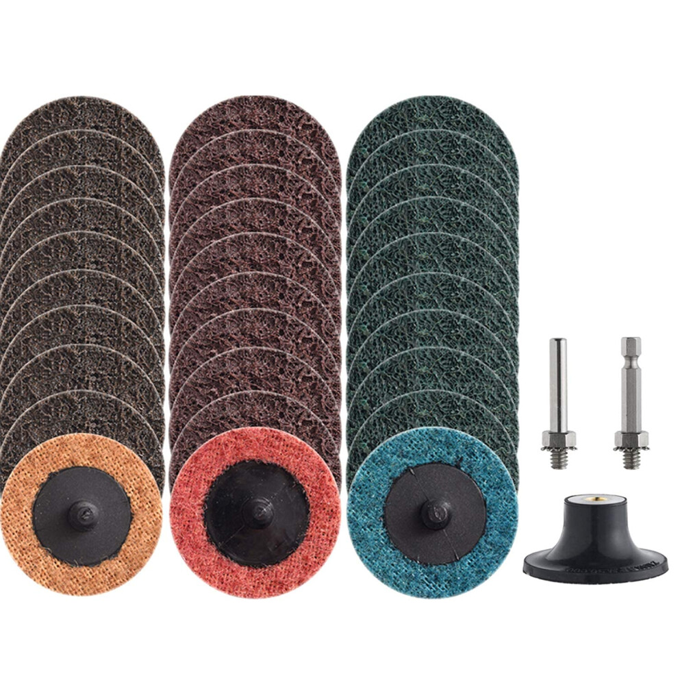 30Pcs Quick Change Discs Set, 2 Inch Nylon Sanding Discs With 1/4" Holder, For Die Grinder Surface Prep Strip Grind 6972857140311