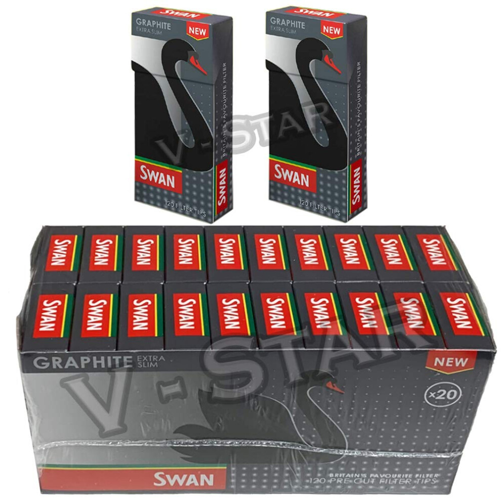 New SWAN Extra Slim Filter Tips Original (Graphite Extra Slim)