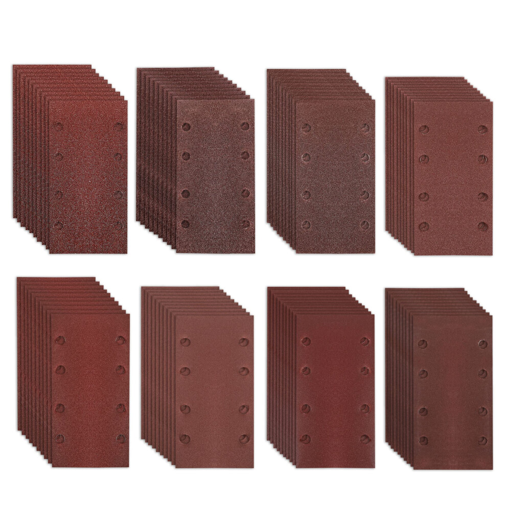 80 Pieces 1/3 Sheet Sandpaper For Electric Sander, 93 X 185Mm Sanding Sheets Hook And Loop Assorted 40/60/80/120/180/240 725683641721