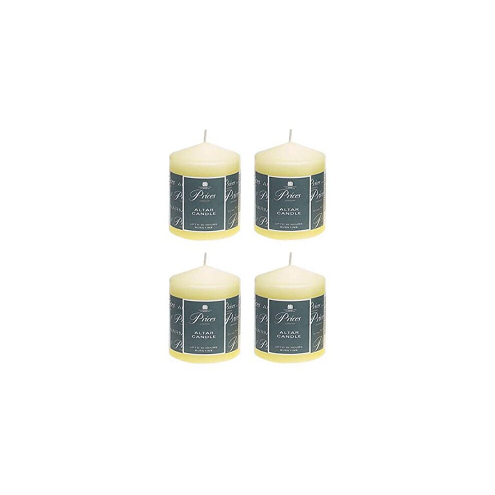 Price's Candles Ivory 4 X Prices Altar Candle 100Mm X 80Mm 50 Hours Burn Time