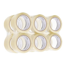 Heavy Duty Packaging Tape, 50mm x 55m, 2.7mil Thickness (12-Roll), Clear