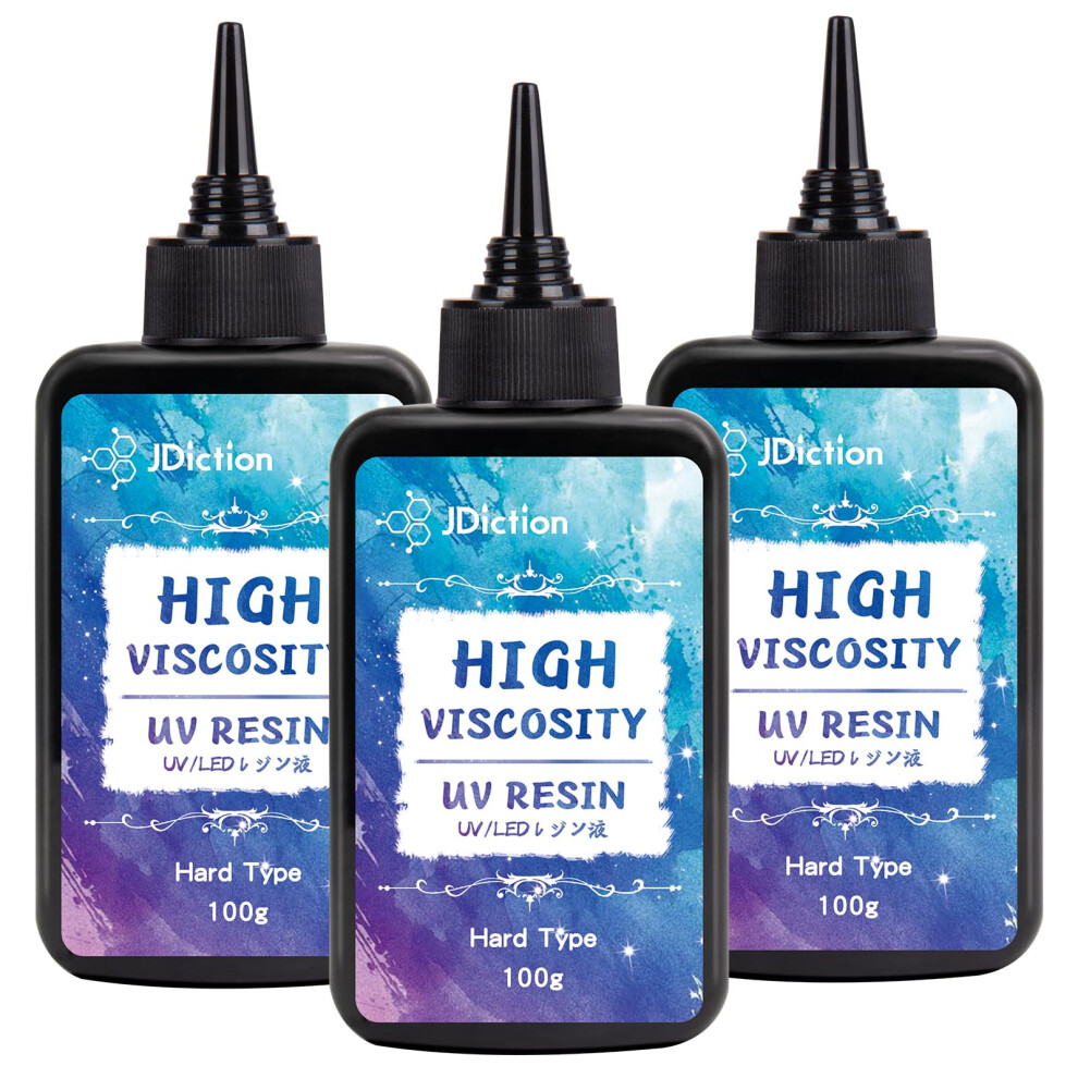 Jdiction Uv Resin, Upgrade 300G High Viscosity Hard Uv Resin With Super Crystal Clear Resin Kit For Doming, Sealing, Coating, And