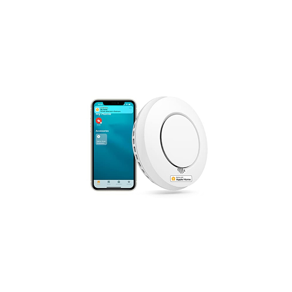 Interlinked Smart Smoke Alarm, En14604, Hub Required Smoke Detector, Low Battery Alert Silence Button, Smoke Alarms For 6973696564627