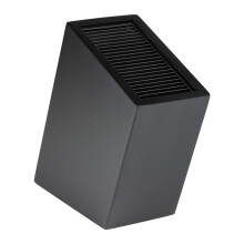 Sloping Matt Black Universal Knife Block, 20 Slots for Knives up to 20cm Blade Length, 27cm