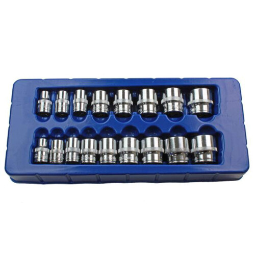 us pro 17pc 3/8 dr Shallow Sockets Set, Socket 6 Point 8-24mm 1376 1