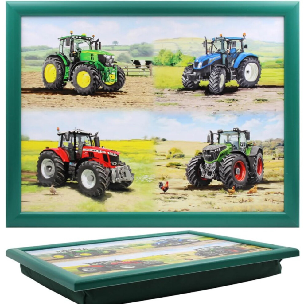 Lesser & Pavey Classic Tractors Laptray Cushioned Laptop Lap Desk Breakfast Tray Bean Bag Green