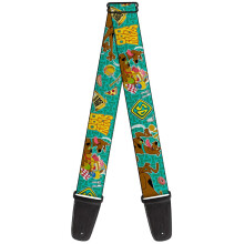 Buckle-Down Guitar Strap - Scooby Doo & Snacks/Bone Monogram Blues - 2"""""""" Wide - 29-54"""""""" Length