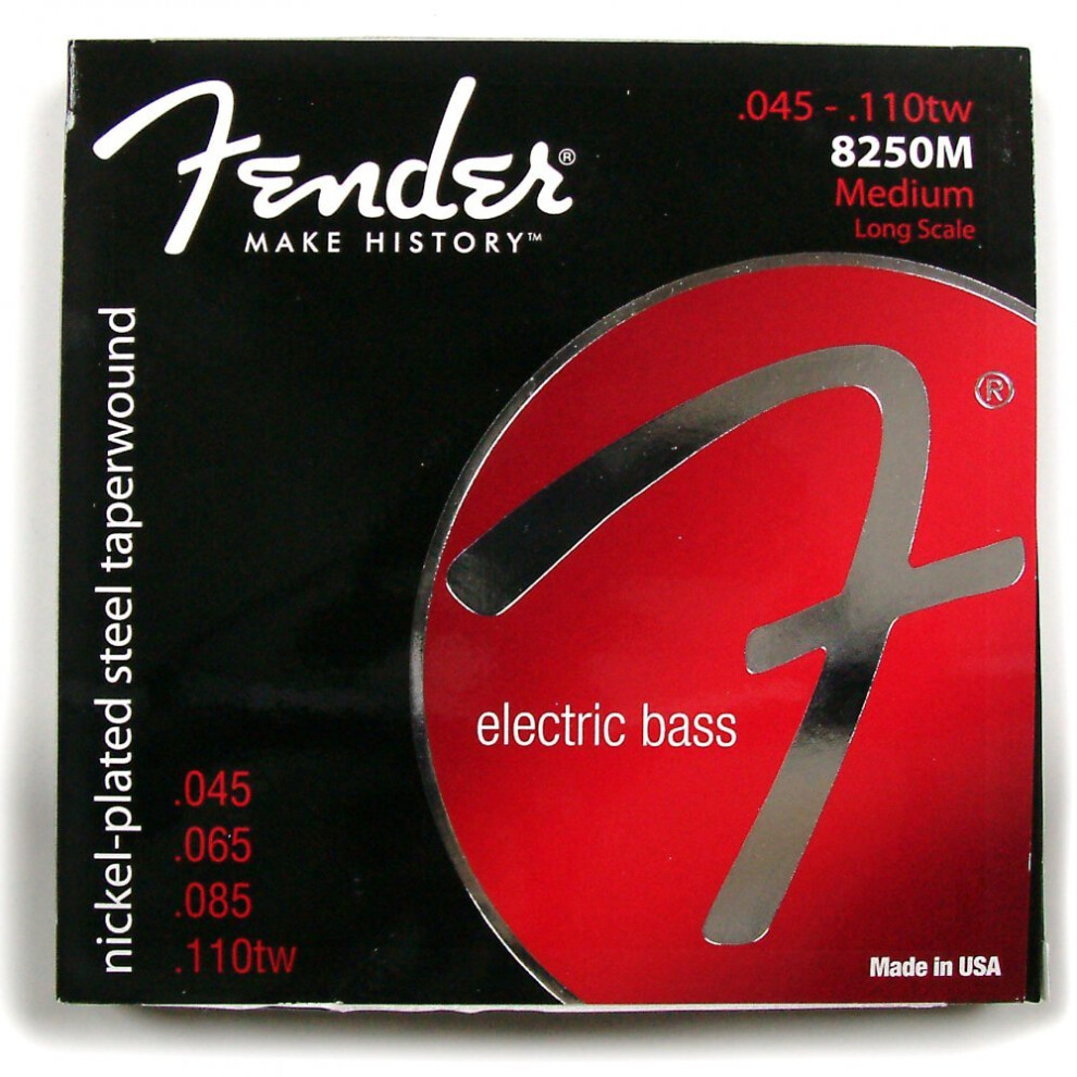 8250 Bass Strings, Nickel Plated Steel Taperwound, Long Scale, 8250M .045-.110 Gauges, (4)