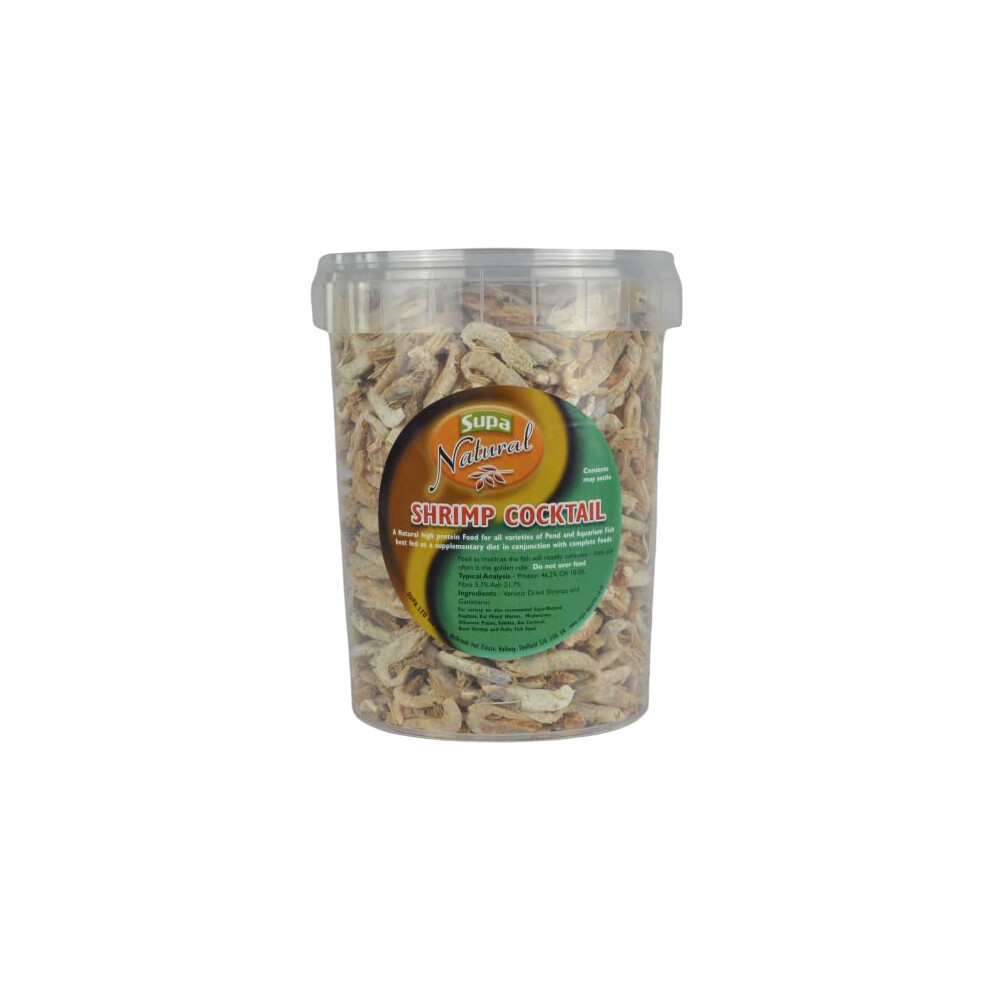 Natural Shrimp Cocktail Fish Food, 1 Litre Bucket, Highly Nutritious Protein Rich Food, Suitable For Aquarium And Pond