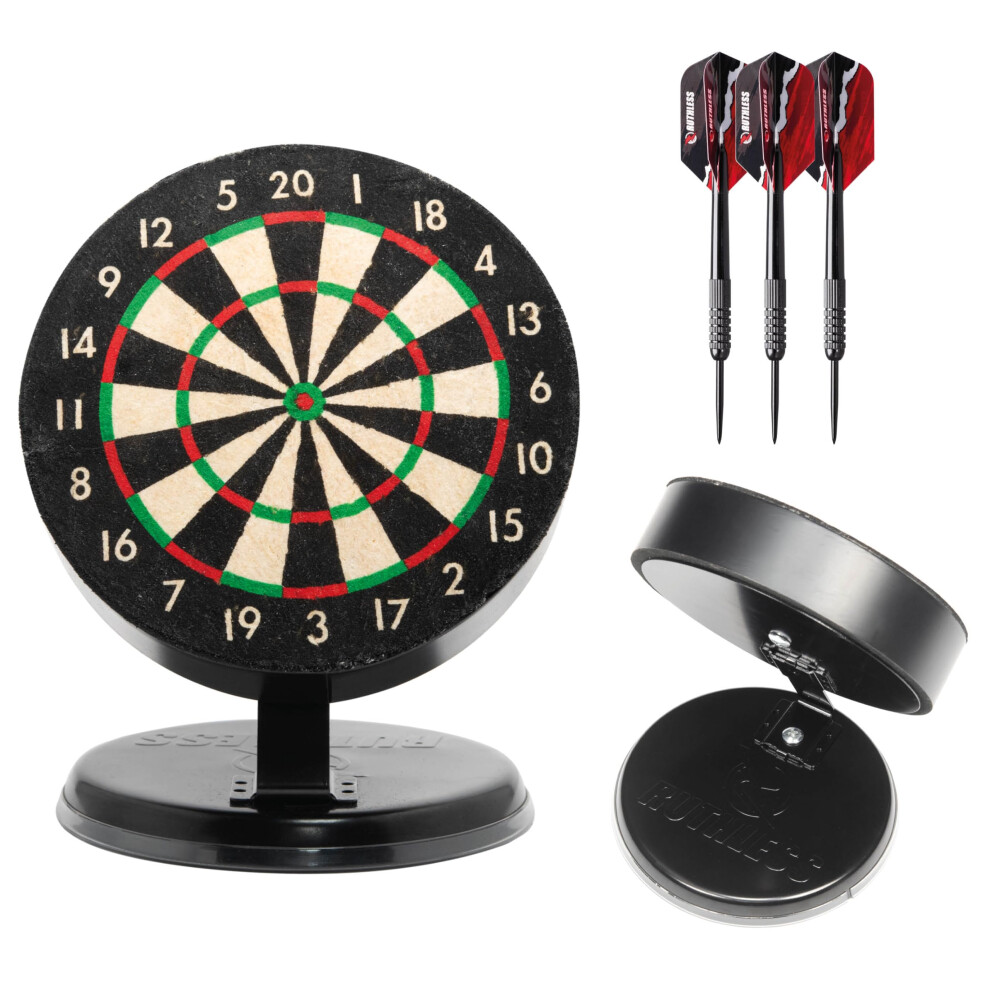 Mini Dart Board Set | Miniature Desk Top Darts And Dart Board Set For Home And Office Includes A Set Of Mini Steel Tip