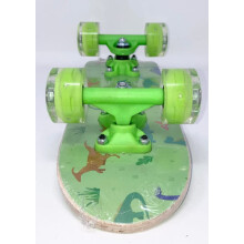 DINOSAUR SKATEBOARD WITH FLASHING WHEELS - 17 INCH Deck - Adorable Dino Decoration - Wheels Light Up When Moving