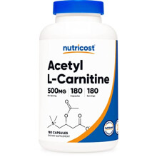 Nutricost, Acétyl L-Carnitine, 500 mg, 180 Gélules
