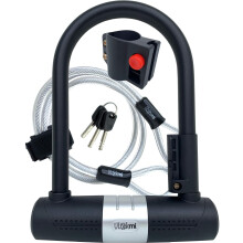 Secure Bike U Lock 16mm D Shackle with Cable, 3 Keys, Mounting Bracket, Heavy Duty Bicycle Locks