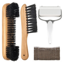 Pool Table Brush Cleaner Kit with 4 Tools, Brush Made of Pure Solid Wood and Nylon Bristle, Snooker Accessories for