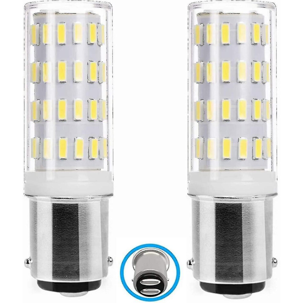 Ba15d 5W Led Bulb Ac/Dc 12V-24V, Bayonet Double Contact Bulb, 50W Equivalent Cool 6000K, Light/White