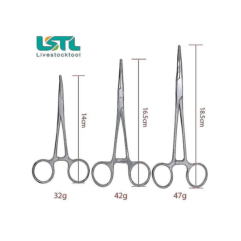 3Pcs Stainless Steel Hemostatic Clamp Forceps Surgical Forceps Surgical Tool Kit Hemostat Locking Clamps Forceps Fishing Pliers Silver