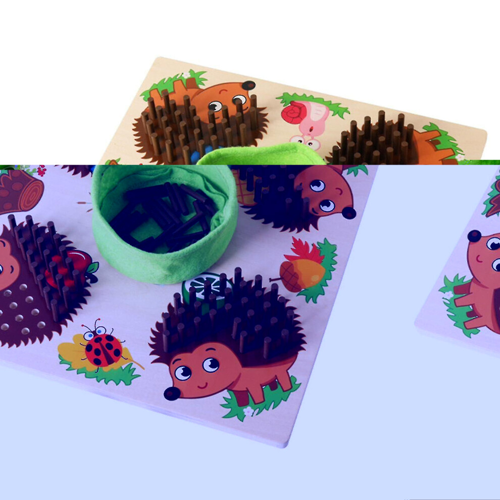Wooden Inserted Hedgehog Game Early Education Toy For Focus Training Kids Gifts