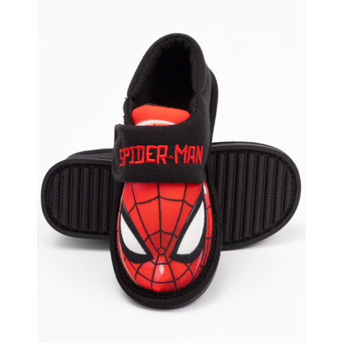 Marvel (10 UK Child) Marvel hook and loop Loafer Slippers (Boys Black) 2
