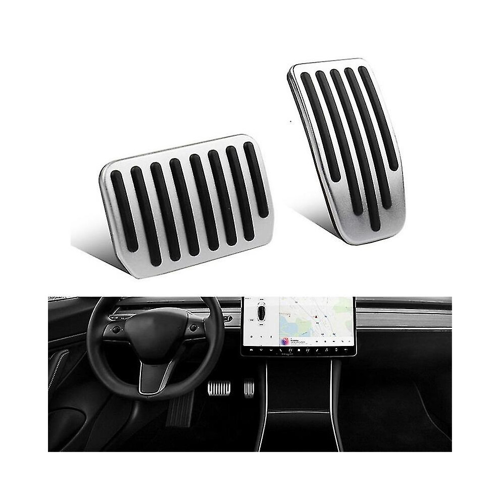 Aluminum Alloy Foot Pedal For Tesla Model 3 Model Y Accelerator Gas Fuel Brake Pedal Rest Pedal Pads Mat Cover Accessories Car Styling