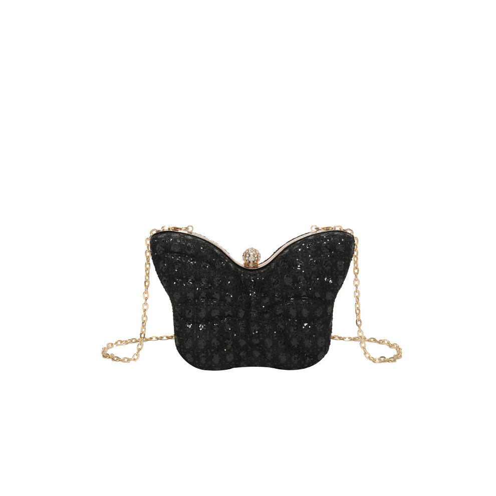 (Black) Butterfly Shape Shoulder Crossbody Bag Underarm Bag Handbag Large Capacity Women Black