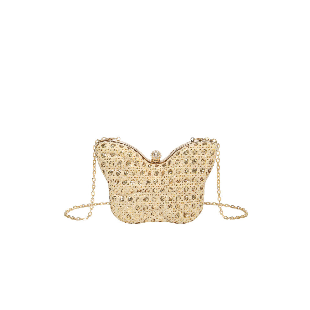 (Gold) Butterfly Shape Shoulder Crossbody Bag Underarm Bag Handbag Large Capacity Women Gold