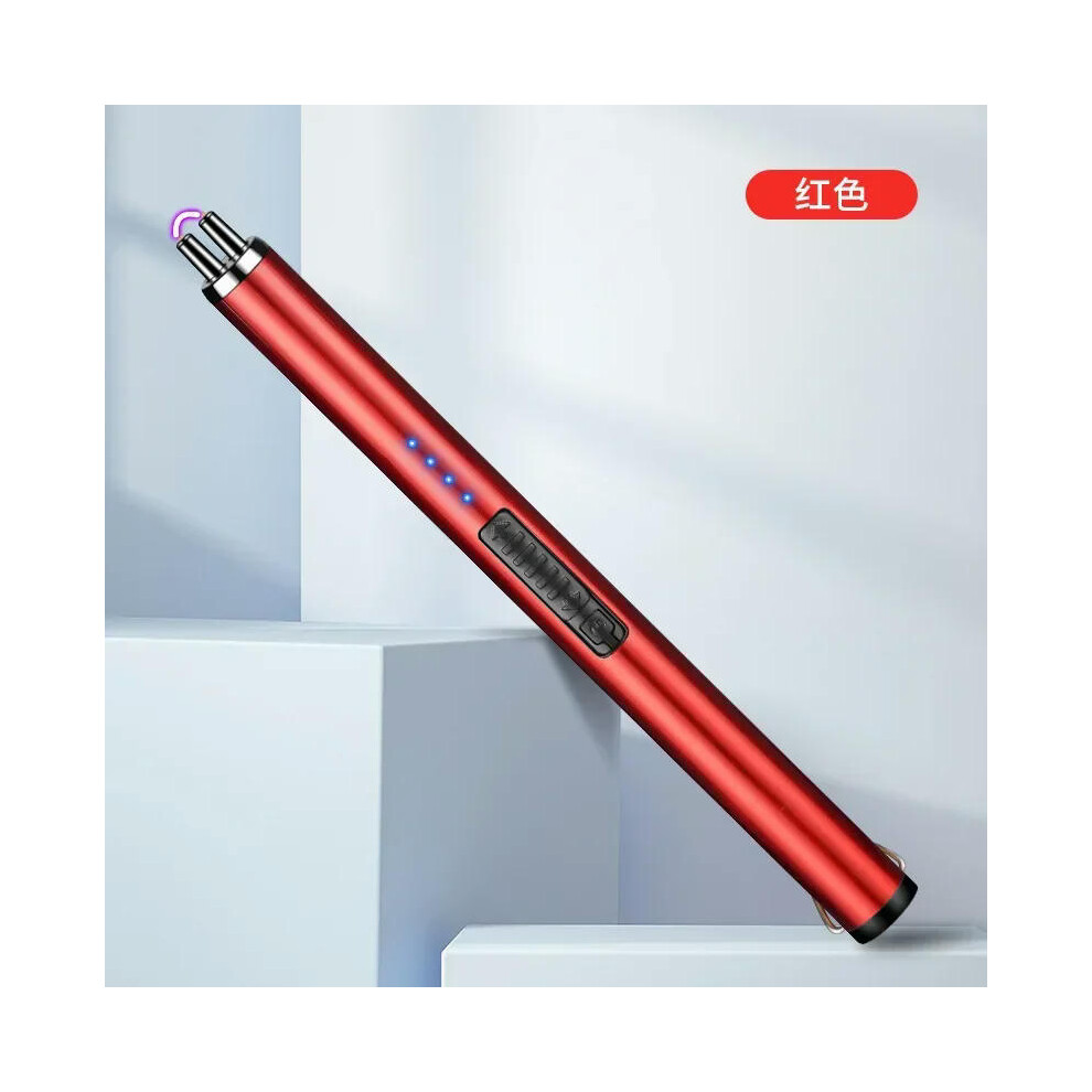 (red) Double Arc Outdoor Portable Pulse Ignition Gun Gas Stove Candle BBQ Cooking Kitchen Lighter USB Electronic Lighter