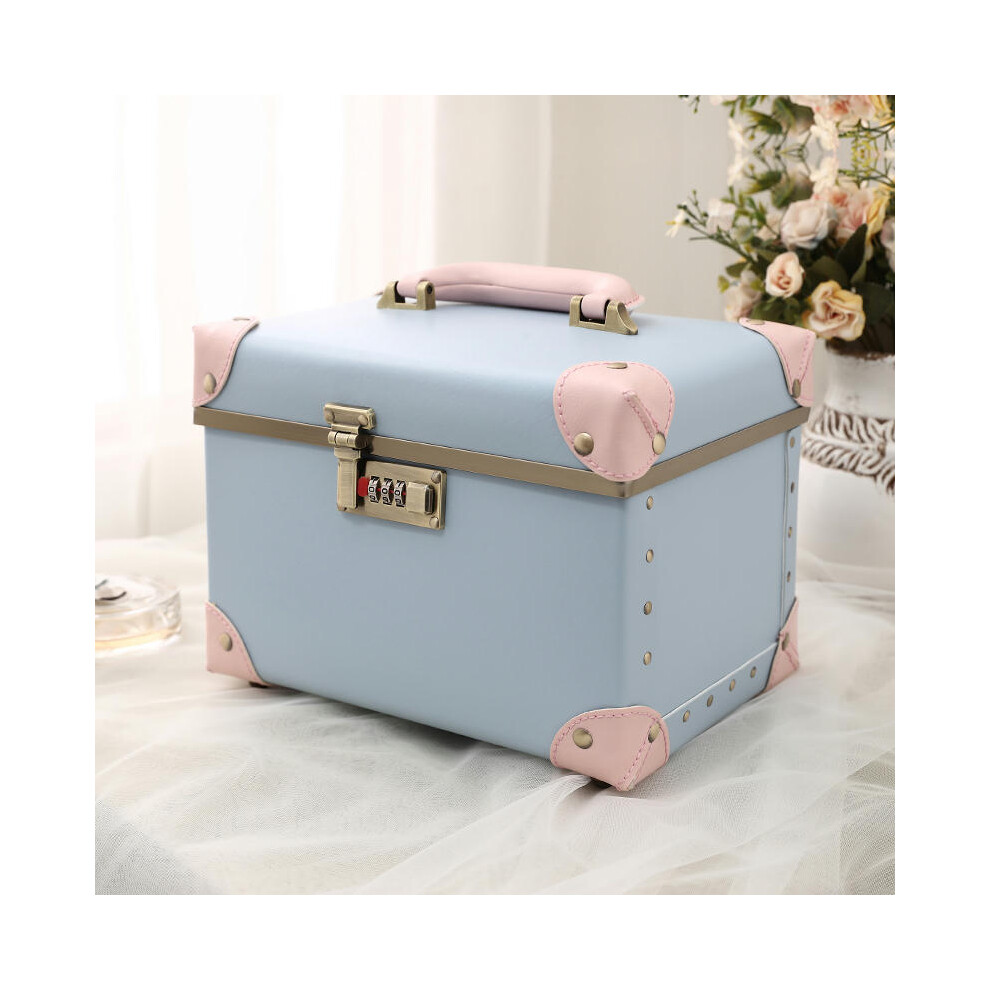 (Light blue powder (10 inches)) Net Red INS Wind Superfire Makeup Box Practice With A Large Capacity Storage Box Tattoo Toolbox Korean Version Of Kore