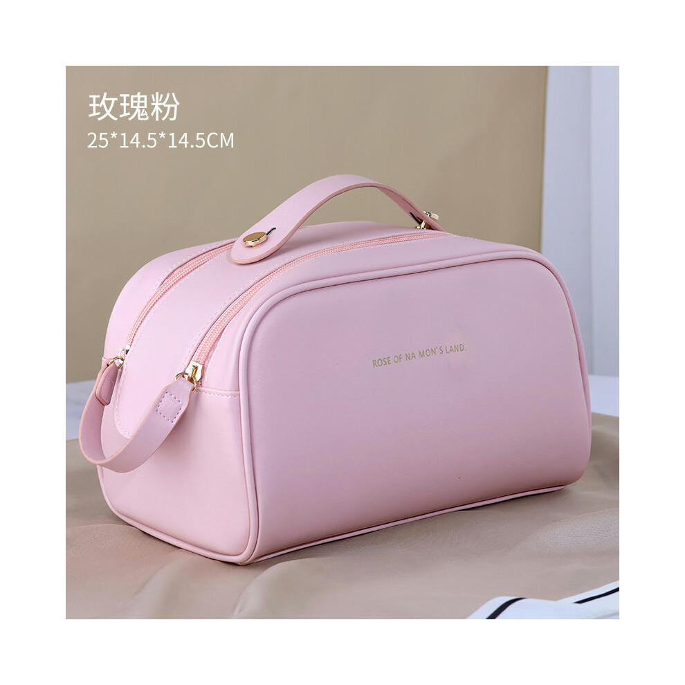 (Double-pull-rose powder) PU Pippi Cloud Pillow Makeup Bag Large -Capacity Practice Makeup Box Travel Bring Portable Makeup Bag Wholesale